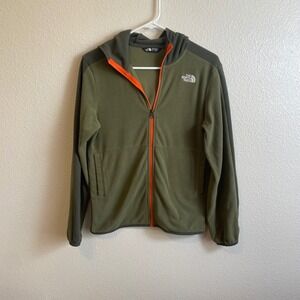 The North Face Youth L/G 14/16 Green Fleece Full‎ Zip Hoodie Jacket Kids